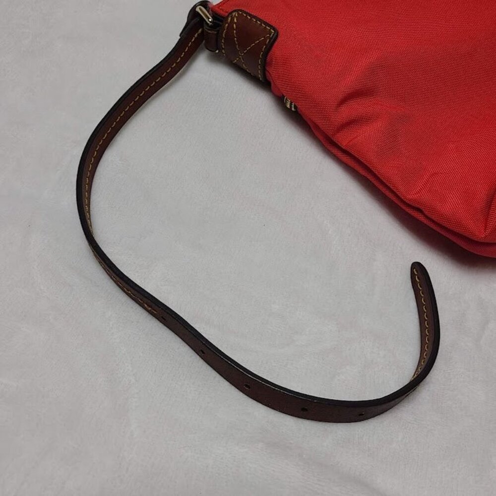 Dooney & Bourke Red Nylon Pouchette Letter Carrier Cross Body Bag Broken Strap - Picture 5 of 16